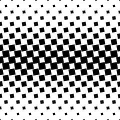 Monochromatic abstract square pattern background - black and white geometric halftone vector graphic from angular squares