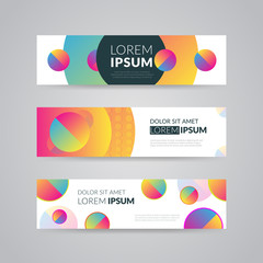 Set of modern abstract colorful banner template