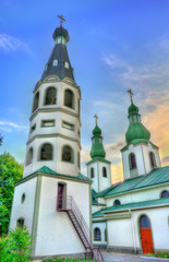 Fototapeta na wymiar Cathedral of the Theotokos of Pochayiv in Mukacheve, Ukraine