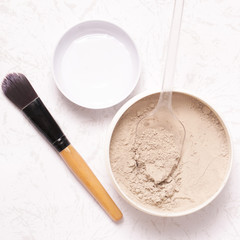 Clay powder and water - facial mask ingredients