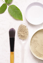 Clay powder and water - facial mask ingredients