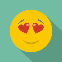 Love smile icon vector flat