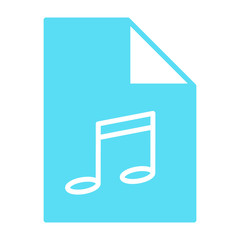 Music file silhouette icon. Audio format. Mp3 symbol. Vector