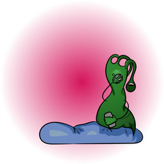 Sleepy alien can't wake up