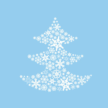Christmas tree of snowflakes