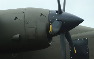 Naklejka na ściany i meble army plane,motor with propeller