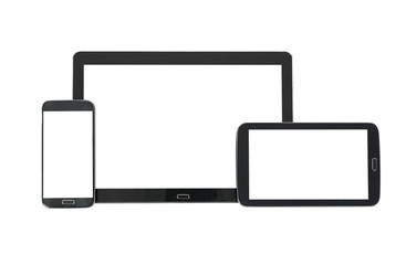 Concept of multi device technology mockup for responsive design presentation - digital tablet and...