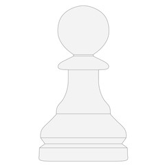 isolated chess piece 3d illustration