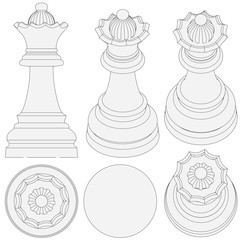 isolated chess piece 3d illustration