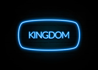 Kingdom  - colorful Neon Sign on brickwall