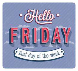 Hello Friday typographic design.