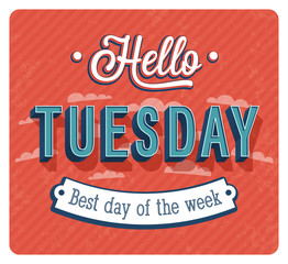 Hello Tuesday typographic design.
