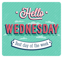 Hello Wednesday typographic design.