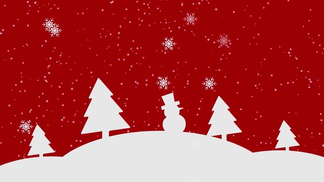 Weihnachten - Zauberhafter Winterwald (in Rot)