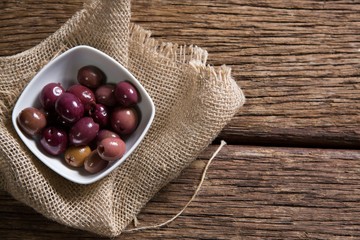 Marinated olives in bowl
