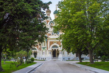 The St Nicholas Russian Orthodox Cathedral, an Eastern Orthodox cathedral located in the city of Nice.It is the largest Eastern Orthodox cathedral in Western Europe and a National Monument in France