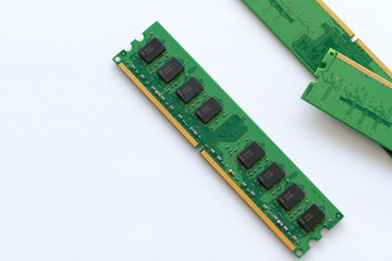 TOP of view RAM - Computer Memory on a white background