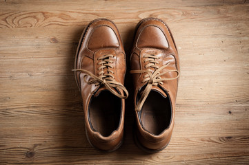 old leather shoes
