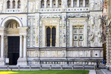 Fototapeta premium The Certosa di Pavia, a monastery and complex in Lombardy, northern Italy, situated 8 km north of Pavia. Built in 1396-1495, one of the largest monasteries in Italy