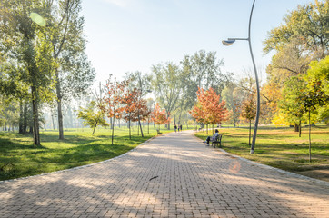 City Park Novi Sad in autumn colors 