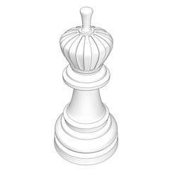 isolated chess piece 3d illustration