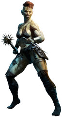 Armed goblinoid warrior 3D illustration