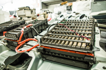 Close up of sorting computer parts for electronic recycling