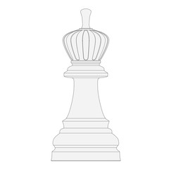 isolated chess piece 3d illustration