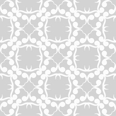 Seamless gray and white pattern with wallpaper ornaments