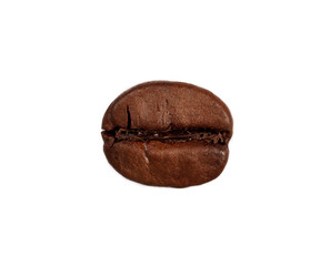 Coffee bean isolated on white background, close-up