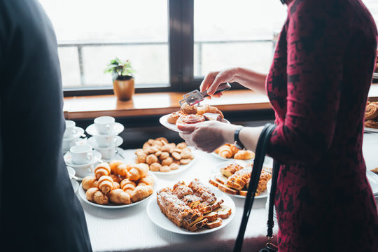 Fototapeta Beautiful banquet table with snacks on the table. Catering services