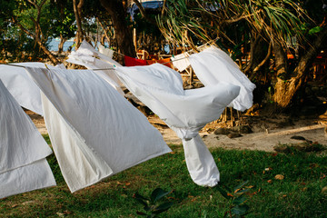 Laundry blowing in the wind