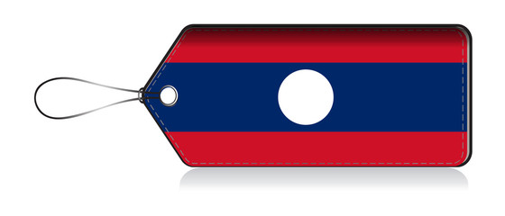 Laotian  flag label, Made in Laos © VectorPart