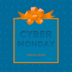 Cyber monday sale banner for shops and web page, with discount.