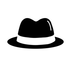 Hat icon. Spy black icon.  Vector illustration.