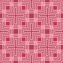 Red and pale pink geometric seamless pattern