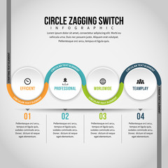 Fototapeta premium Circle Zagging Switch Infographic