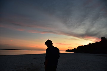 Fototapeta premium Sunset on bara beach indonesia