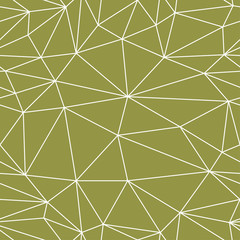 Olive green and white geometric ornament. Seamless pattern
