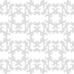 Seamless gray and white pattern with wallpaper ornaments