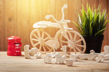 wooden toy animals