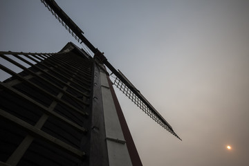 windmill in the evening