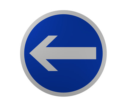 Verkehrszeichen: Vorgeschriebene Fahrtrichtung, hier links