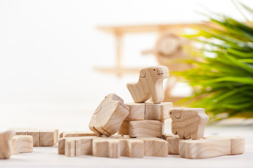 wooden toy animals