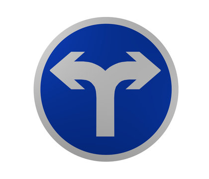 Verkehrszeichen: Vorgeschriebene Fahrtrichtung, rechts und links