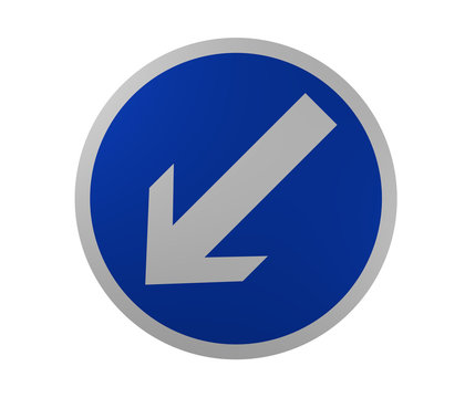 Verkehrszeichen: Vorgeschriebene Fahrtrichtung, links vorbei