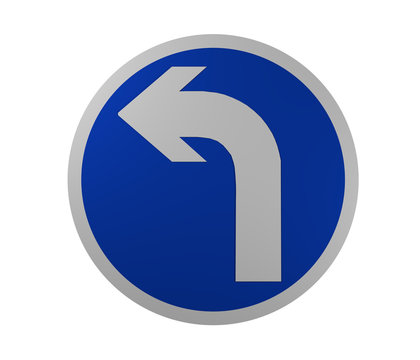 Verkehrszeichen: Vorgeschriebene Fahrtrichtung, links