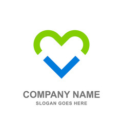 Love Care Healthcare Medical Drugstore Logo Vector Icon