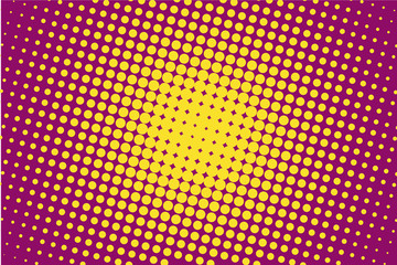 Obraz premium Comic pattern. Halftone background. Borpo, yellow color. Dotted retro backdrop, panels with dots, points, circles, rounds.
