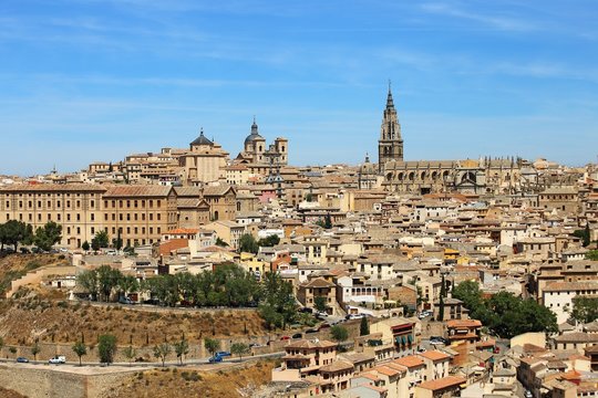 Panorama of the medieval city of Toledo. A UNESCO world heritage site in Spain